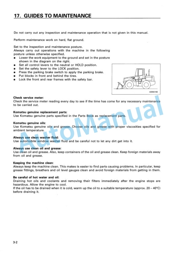Komatsu WA120-3 Avance Wheel Loader Operation and Maintenance Manual SEAM007301 4 Komatsu WA120-3 Avance Wheel Loader Operation and Maintenance Manual SEAM007301 - Image 4