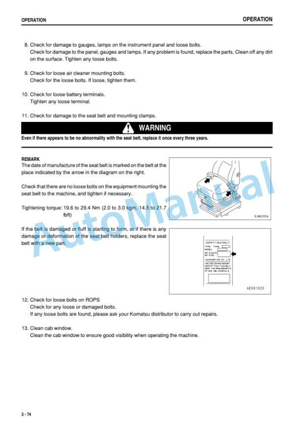 Komatsu WA1200-3 Wheel Loader Operation and Maintenance Manual PEN00140-03 3 Komatsu WA1200-3 Wheel Loader Operation and Maintenance Manual PEN00140-03 - Image 3