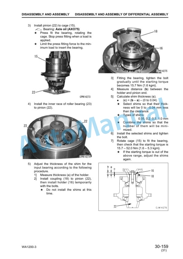 Komatsu WA1200-3 Wheel Loader Shop Manual SEBM018231 5 Komatsu WA1200-3 Wheel Loader Shop Manual SEBM018231-5