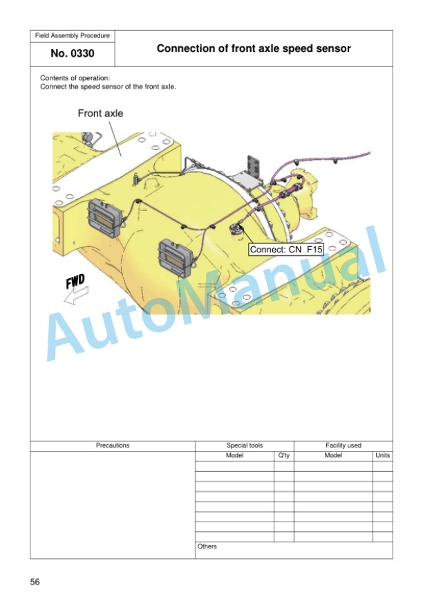 Alternative view of Komatsu WA1200-6 Wheel Loader Field Assembly Instruction GEN00208-00