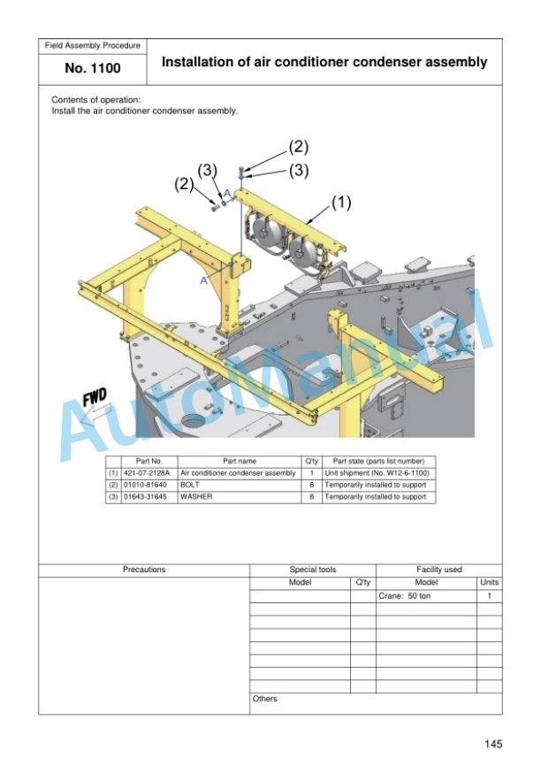 Komatsu WA1200-6 Wheel Loader Field Assembly Manual GEN00208-05 3 Komatsu WA1200-6 Wheel Loader Field Assembly Manual GEN00208-05 - Image 3