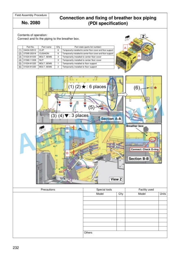 Komatsu WA1200-6 Wheel Loader Field Assembly Manual GEN00208-05 4 Komatsu WA1200-6 Wheel Loader Field Assembly Manual GEN00208-05 - Image 4