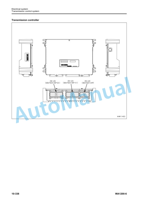 Alternative view of Komatsu WA1200-6 Wheel Loader Shop Manual SEN05475-16