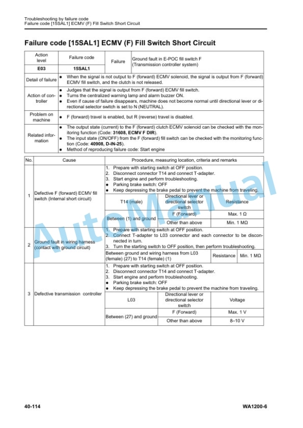 Komatsu WA1200-6 Wheel Loader Shop Manual SEN05475-16 3 Komatsu WA1200-6 Wheel Loader Shop Manual SEN05475-16 - Image 3