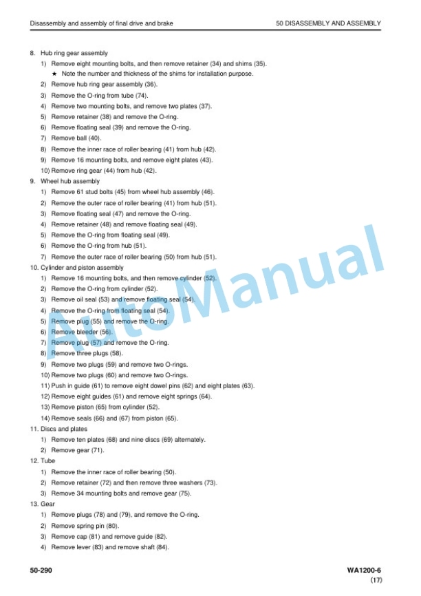 Komatsu WA1200-6 Wheel Loader Shop Manual SEN05475-23 5 Komatsu WA1200-6 Wheel Loader Shop Manual SEN05475-23 - Image 5