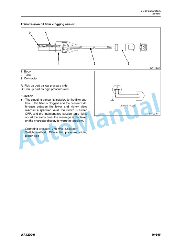 Alternative view of Komatsu WA1200-6 Wheel Loader Shop Manual SEN05475-25