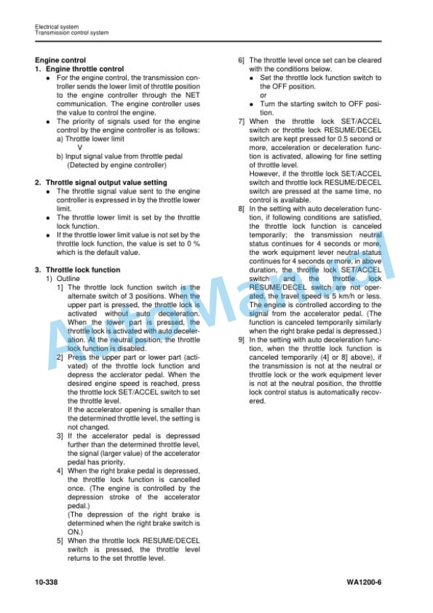Alternative view of Komatsu WA1200-6 Wheel Loader Shop Manual SEN06774-01