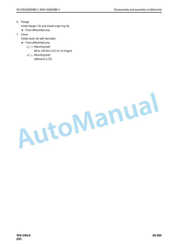 Komatsu WA1200-6 Wheel Loader Shop Manual SEN06774-10 5 Komatsu WA1200-6 Wheel Loader Shop Manual SEN06774-10 - Image 5
