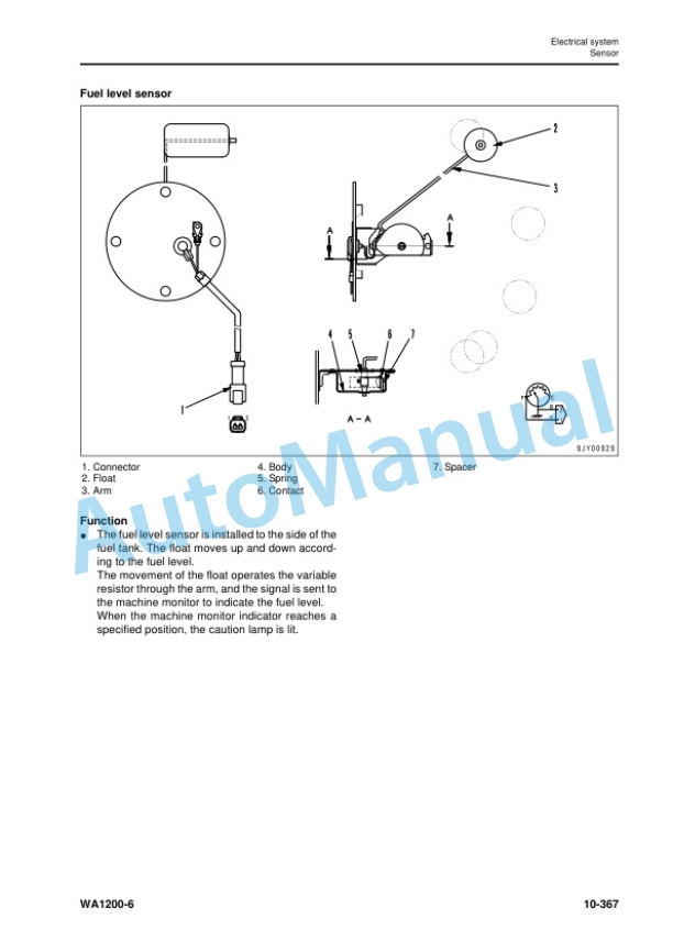 Alternative view of Komatsu WA1200-6 Wheel Loader Shop Manual SEN06774-11
