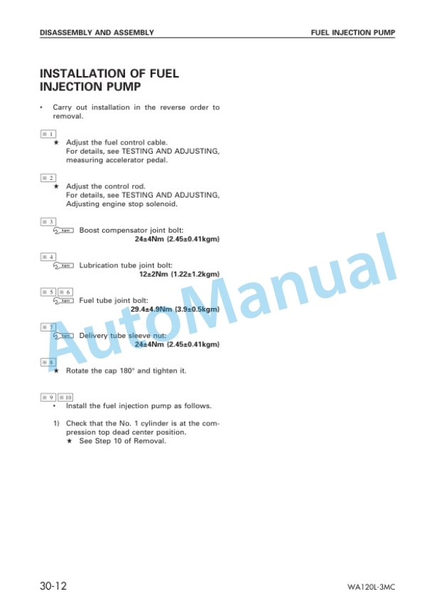 Komatsu WA120L-3MC Wheel Loader Shop Manual SEBM021800 4 Komatsu WA120L-3MC Wheel Loader Shop Manual SEBM021800 - Image 4