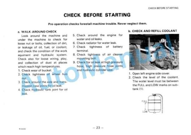 Alternative view of Komatsu WA150-1 Wheel Loader Operation and Maintenance Manual SEAM04170104