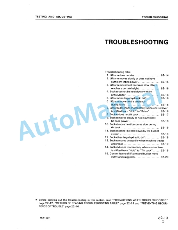 Komatsu WA150-1 Wheel Loader Shop Manual SEBM04170104 5 Komatsu WA150-1 Wheel Loader Shop Manual SEBM04170104-5