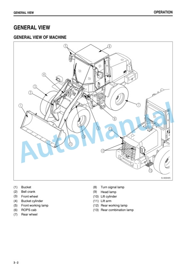 Alternative view of Komatsu WA150-5 Wheel Loader Operation and Maintenance Manual TEN00537-01