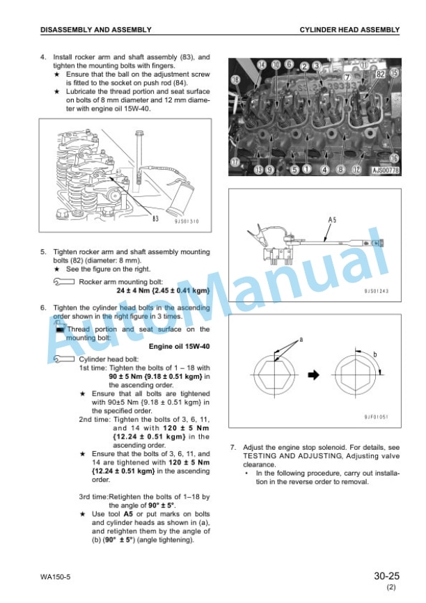 Komatsu WA150-5 Wheel Loader Shop Manual SEBM033805 5 Komatsu WA150-5 Wheel Loader Shop Manual SEBM033805 - Image 5