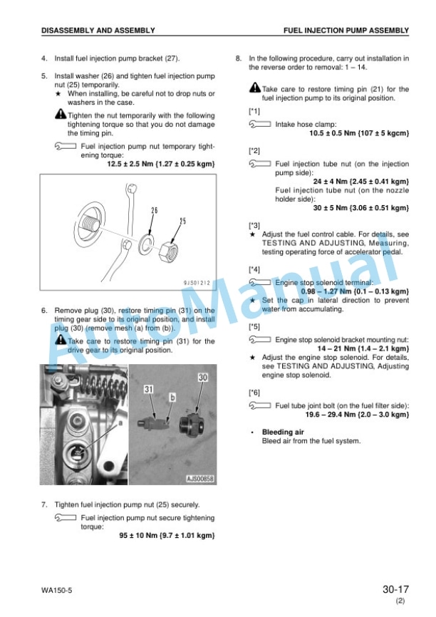 Komatsu WA150-5 Wheel Loader Shop Manual SEBM033811 5 Komatsu WA150-5 Wheel Loader Shop Manual SEBM033811 - Image 5