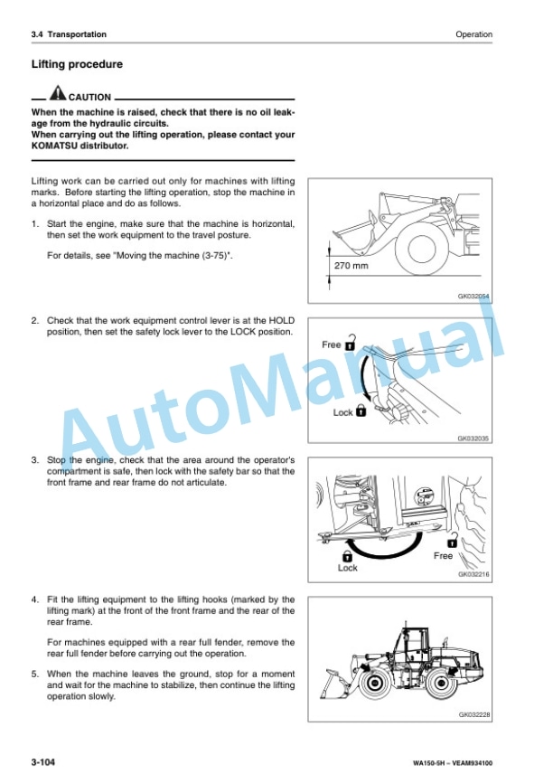 Komatsu WA150-5H Wheel Loader Operation and Maintenance Manual VEAM934100 4 Komatsu WA150-5H Wheel Loader Operation and Maintenance Manual VEAM934100 - Image 4