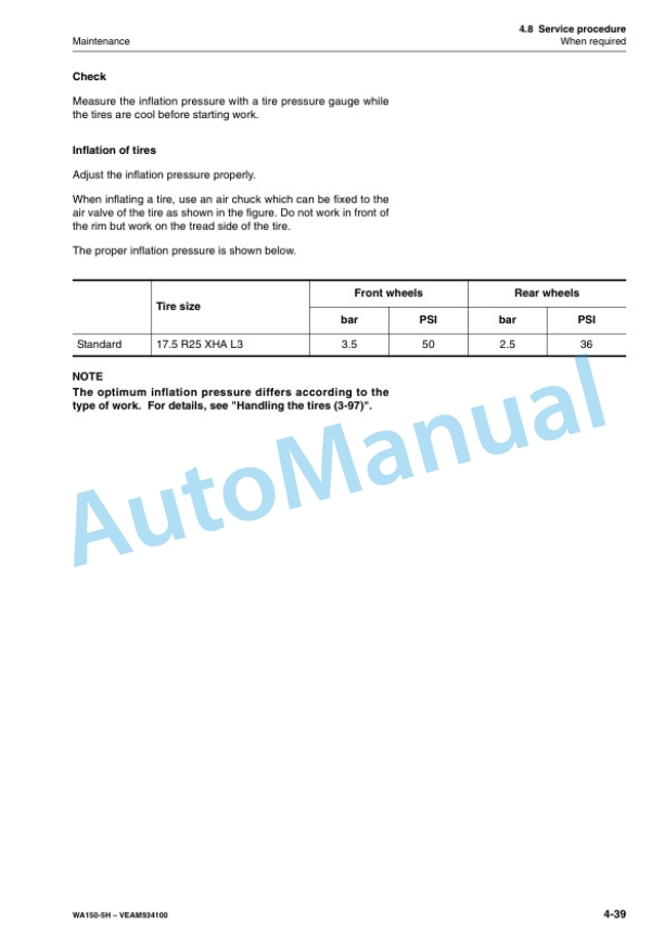 Komatsu WA150-5H Wheel Loader Operation and Maintenance Manual VEAM934100 5 Komatsu WA150-5H Wheel Loader Operation and Maintenance Manual VEAM934100 - Image 5