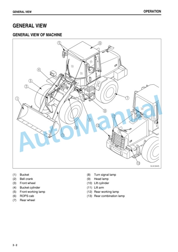 Alternative view of Komatsu WA150-6 Wheel Loader Operation and Maintenance Manual PEN00345-01