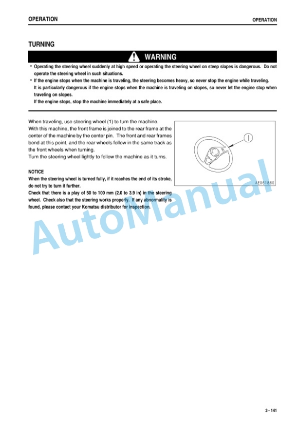 Komatsu WA150-6 Wheel Loader Operation and Maintenance Manual TEN01100-00 4 Komatsu WA150-6 Wheel Loader Operation and Maintenance Manual TEN01100-00-4