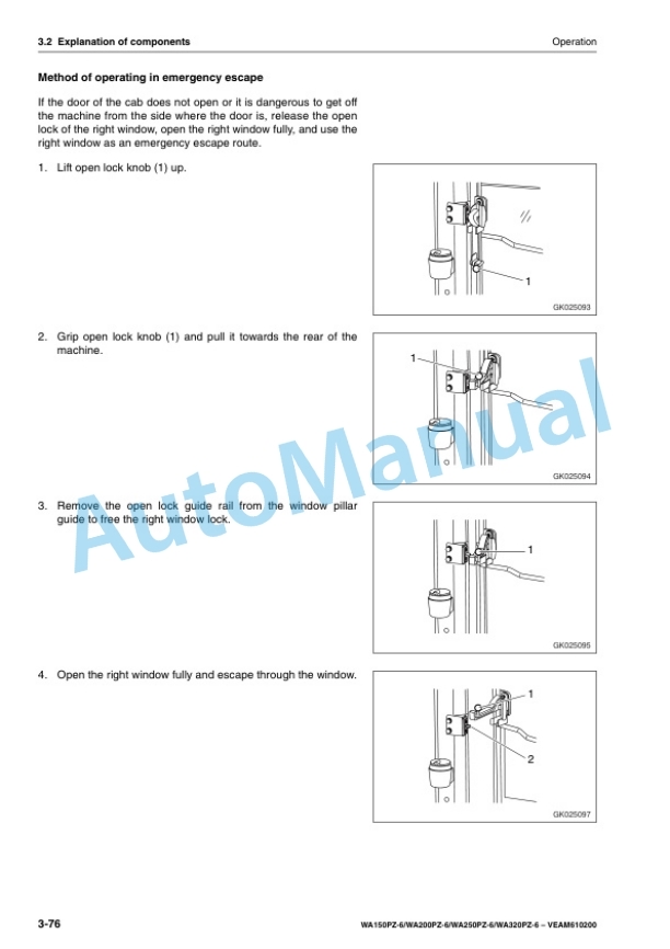 Komatsu WA150PZ-6, WA200PZ-6, WA250PZ-6, WA320PZ-6 Wheel Loader Operation and Maintenance Manual VEAM610200 3 Komatsu WA150PZ-6, WA200PZ-6, WA250PZ-6, WA320PZ-6 Wheel Loader Operation and Maintenance Manual VEAM610200 - Image 3