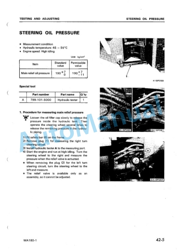 Komatsu WA180-1 Wheel Loader Shop Manual SEBM034906 4 Komatsu WA180-1 Wheel Loader Shop Manual SEBM034906 - Image 4