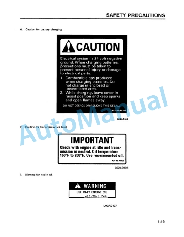 Alternative view of Komatsu WA180-1LC Wheel Loader Operation and Maintenance Manual CEAMW17021