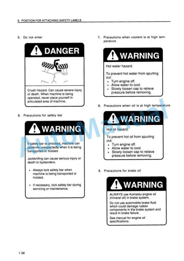 Alternative view of Komatsu WA180-3 Avance Wheel Loader Operation and Maintenance Manual TEN00253-00