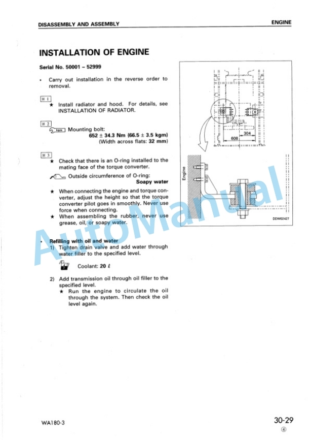 Komatsu WA180-3 Avance Wheel Loader Shop Manual SEBM005804 4 Komatsu WA180-3 Avance Wheel Loader Shop Manual SEBM005804 - Image 4