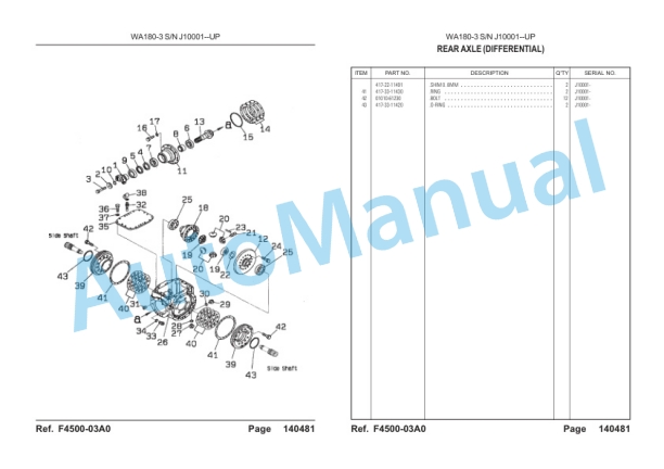 Komatsu WA180-3 Parts Book 4 Komatsu WA180-3 Parts Book-4