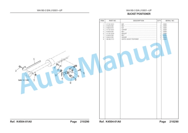 Komatsu WA180-3 Parts Book 5 Komatsu WA180-3 Parts Book-5