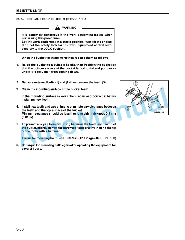Komatsu WA180-3, WA180L-3 Wheel Loader Operation and Maintenance Manual CEAM001302 5 Komatsu WA180-3, WA180L-3 Wheel Loader Operation and Maintenance Manual CEAM001302 - Image 5