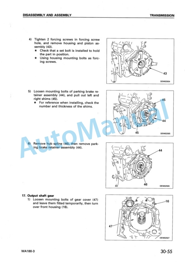 Komatsu WA180-3 Wheel Loader Shop Manual SEBM011900 4 Komatsu WA180-3 Wheel Loader Shop Manual SEBM011900 - Image 4