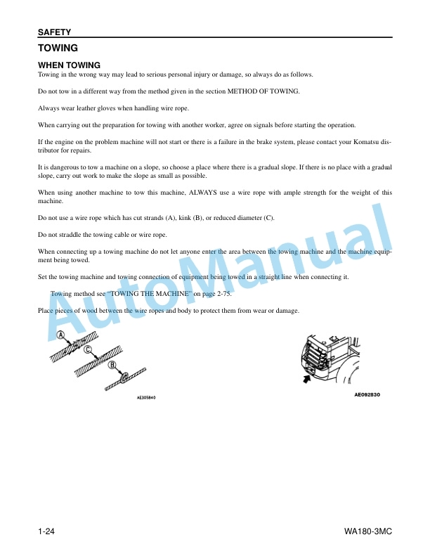 Alternative view of Komatsu WA180-3MC Wheel Loader Operation and Maintenance Manual CEAM007502