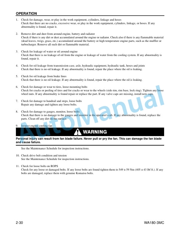 Komatsu WA180-3MC Wheel Loader Operation and Maintenance Manual CEAM007502 3 Komatsu WA180-3MC Wheel Loader Operation and Maintenance Manual CEAM007502 - Image 3