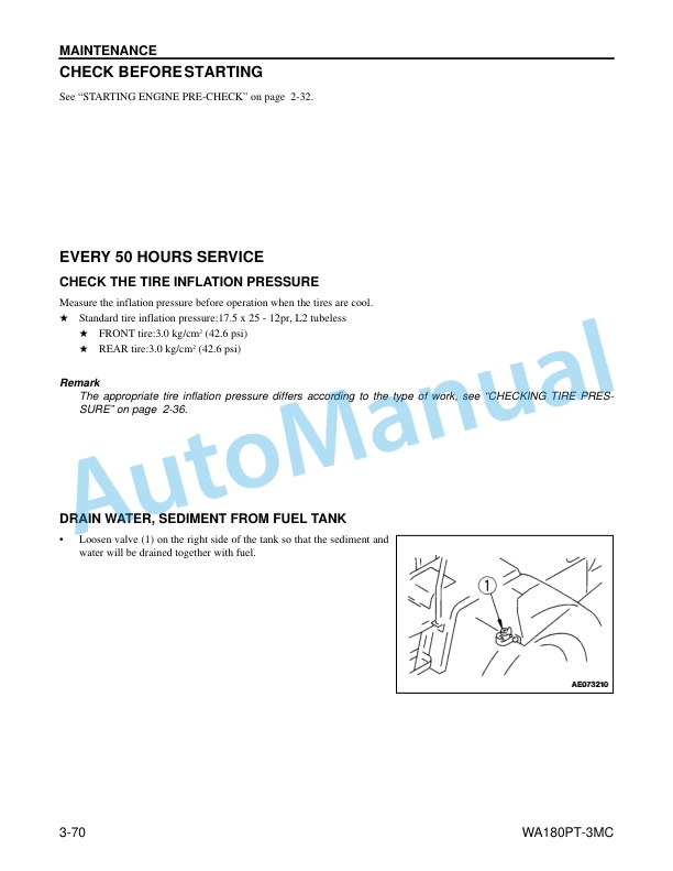Komatsu WA180PT-3MC Wheel Loader Operation and Maintenance Manual CEAM007602 5 Komatsu WA180PT-3MC Wheel Loader Operation and Maintenance Manual CEAM007602 - Image 5