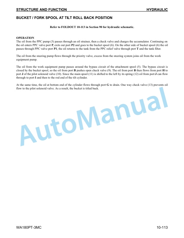 Alternative view of Komatsu WA180PT-3MC Wheel Loader Shop Manual CEBM005201