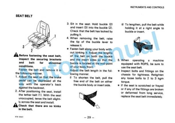 Alternative view of Komatsu WA200-1 Wheel Loader Operation and Maintenance Manual SEAM04190103