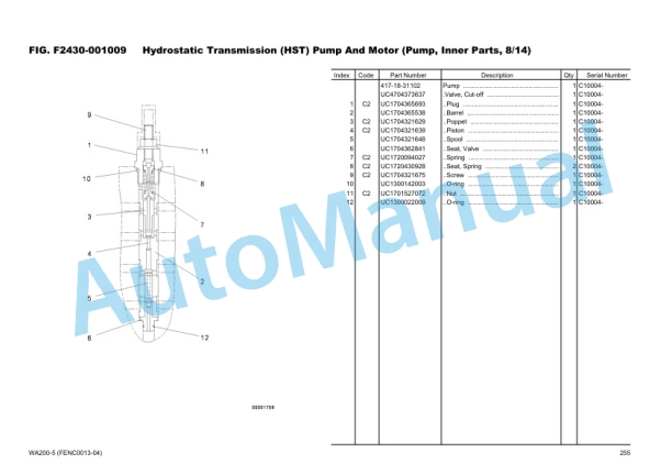 Komatsu WA200-5 Wheel Loader, SAA6D102E-2EE-8 Parts Manual FENC0013-04 3 Komatsu WA200-5 Wheel Loader, SAA6D102E-2EE-8 Parts Manual FENC0013-04 - Image 3