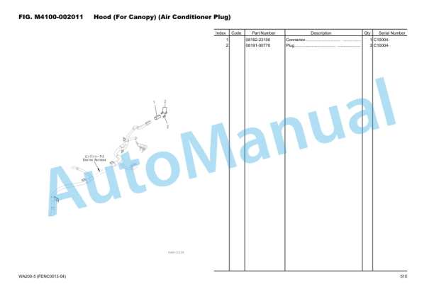Komatsu WA200-5 Wheel Loader, SAA6D102E-2EE-8 Parts Manual FENC0013-04 5 Komatsu WA200-5 Wheel Loader, SAA6D102E-2EE-8 Parts Manual FENC0013-04 - Image 5