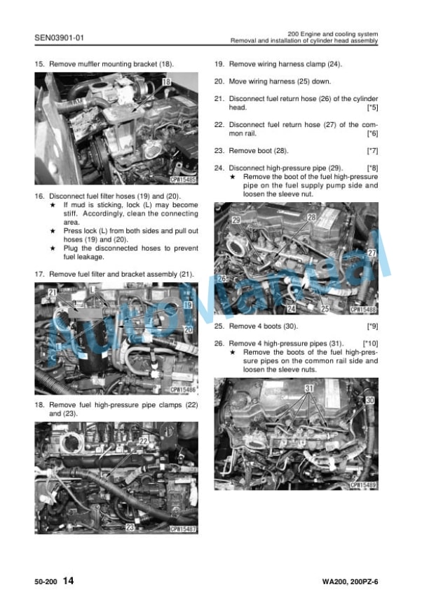 Komatsu WA200-6, WA200PZ-6 Wheel Loader Shop Manual SEN03862-07 5 Komatsu WA200-6, WA200PZ-6 Wheel Loader Shop Manual SEN03862-07 - Image 5