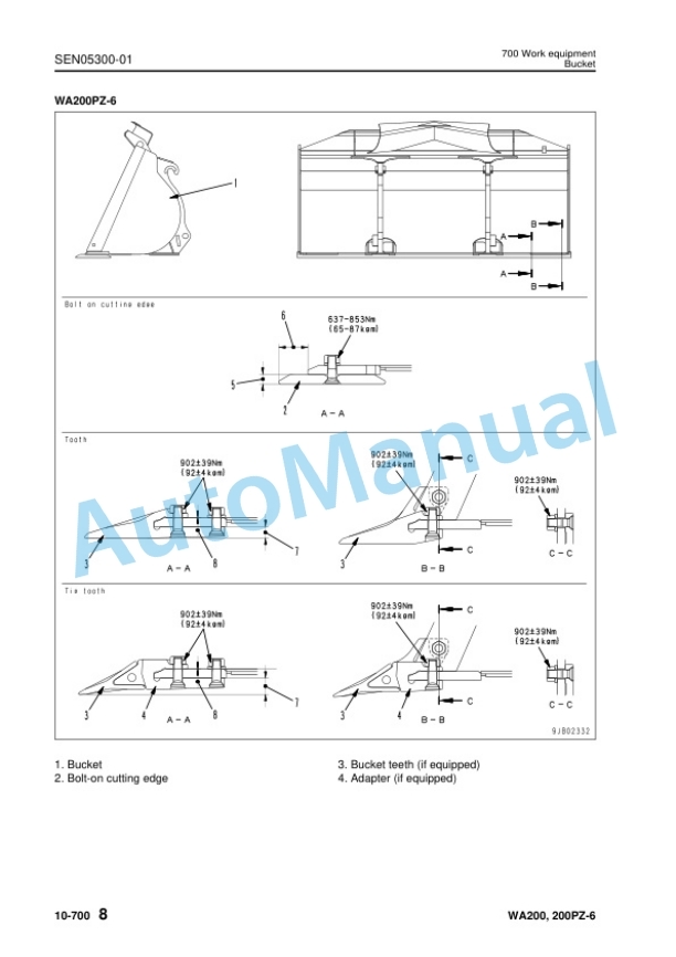 Alternative view of Komatsu WA200-6, WA200PZ-6 Wheel Loader Shop Manual SEN05282-07