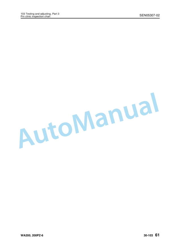 Komatsu WA200-6, WA200PZ-6 Wheel Loader Shop Manual SEN05282-10 3 Komatsu WA200-6, WA200PZ-6 Wheel Loader Shop Manual SEN05282-10 - Image 3