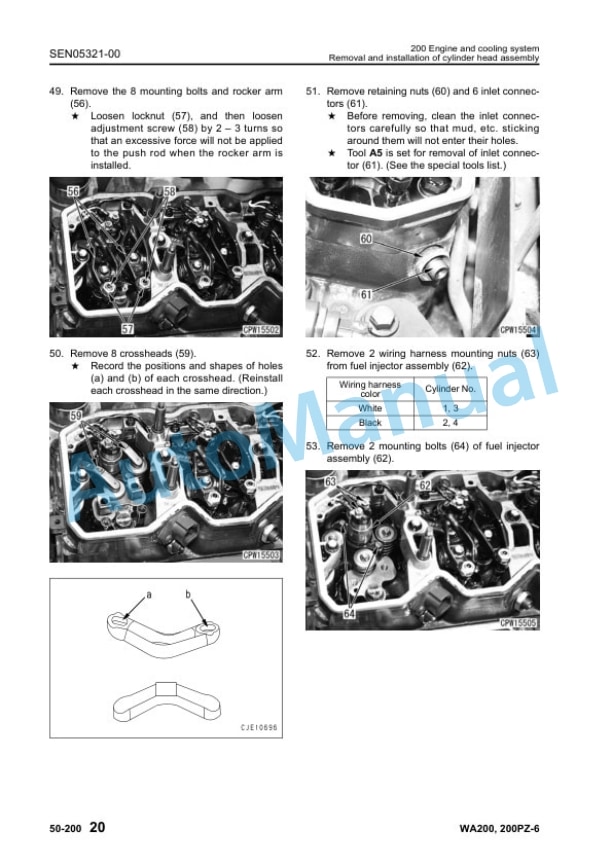 Komatsu WA200-6, WA200PZ-6 Wheel Loader Shop Manual SEN05282C0-07 5 Komatsu WA200-6, WA200PZ-6 Wheel Loader Shop Manual SEN05282C0-07 - Image 5