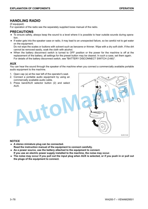 Komatsu WA200-7 Wheel Loader Operation and Maintenance Manual VENAM29501 3 Komatsu WA200-7 Wheel Loader Operation and Maintenance Manual VENAM29501 - Image 3