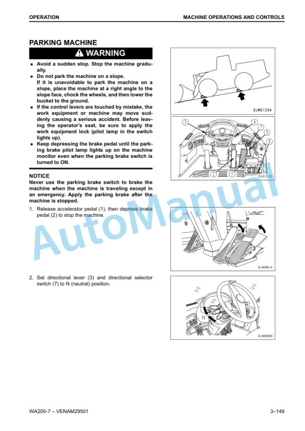 Komatsu WA200-7 Wheel Loader Operation and Maintenance Manual VENAM29501 4 Komatsu WA200-7 Wheel Loader Operation and Maintenance Manual VENAM29501 - Image 4