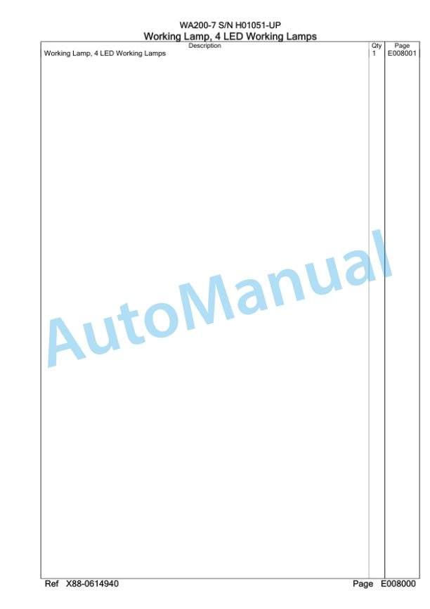Komatsu WA200-7 Wheel Loader Parts Manual WA00004H 2 Komatsu WA200-7 Wheel Loader Parts Manual WA00004H-2