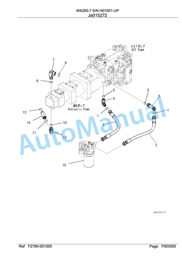 Komatsu WA200-7 Wheel Loader Parts Manual WA00004H 3 Komatsu WA200-7 Wheel Loader Parts Manual WA00004H-3