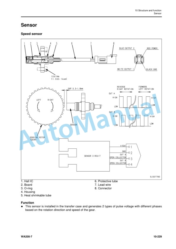 Alternative view of Komatsu WA200-7 Wheel Loader Shop Manual SEN06503-09
