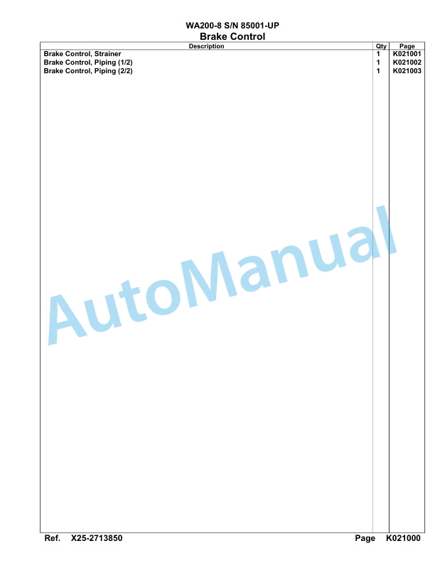Komatsu WA200-8 Parts Manual WA00023H 5 Komatsu WA200-8 Parts Manual WA00023H-5