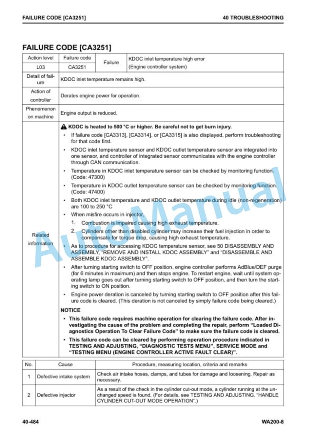 Komatsu WA200-8 Wheel Loader Shop Manual SEN06627-05 3 Komatsu WA200-8 Wheel Loader Shop Manual SEN06627-05 - Image 3